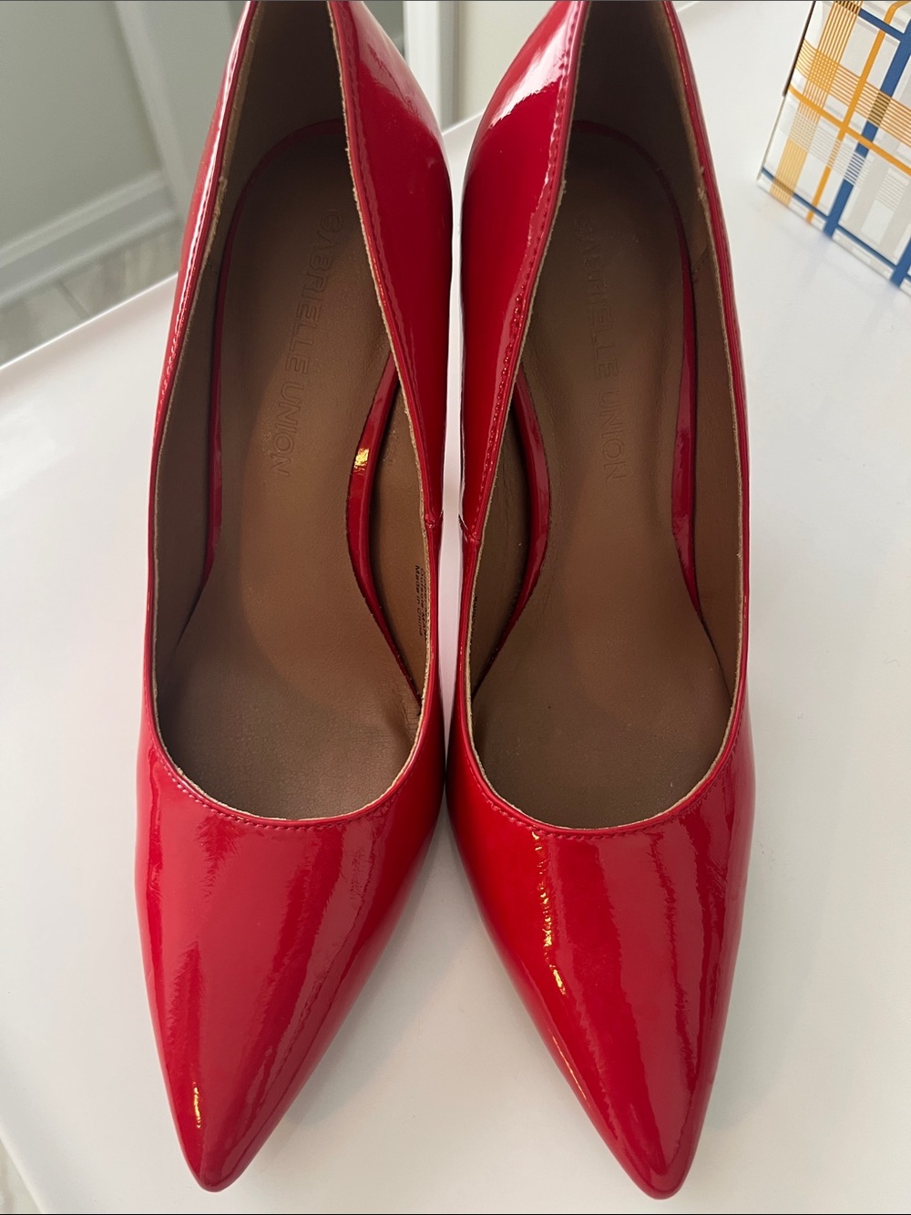 Gabrielle Union  Red Patent Pointed-Toe Pumps Size 8.5